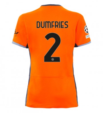 Inter Milan Denzel Dumfries #2 Tredjetröja Dam 2023-24 Kortärmad